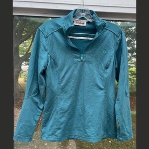 Stormy Kromer Quarter Zip Wool Blend Teal Long Sleeve Top Women's Size Small